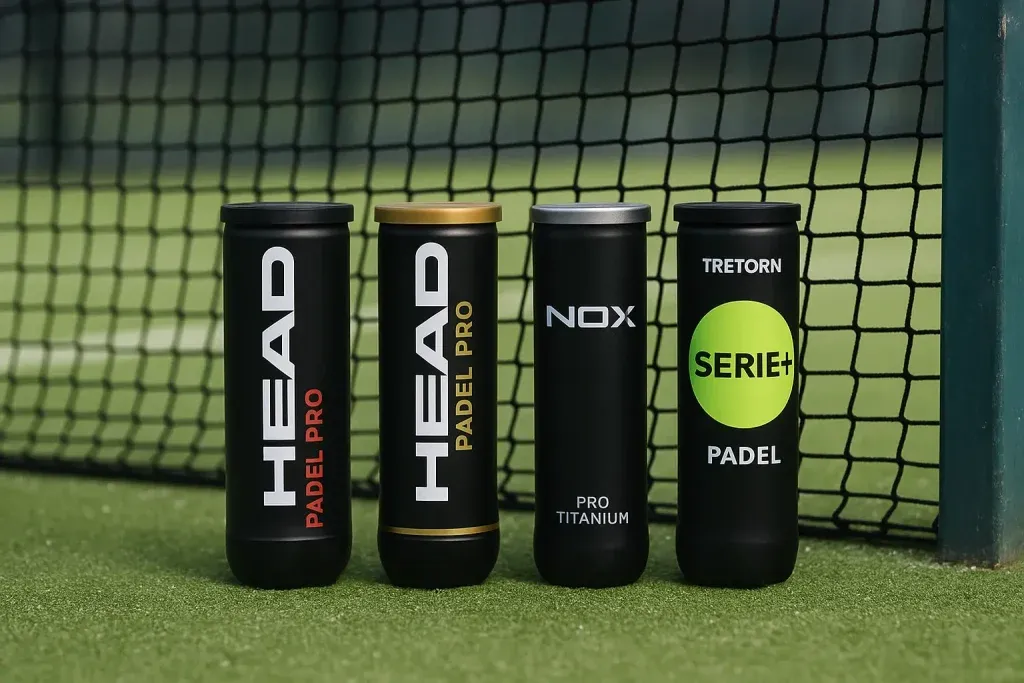 Padel bolde på en padeltennis bane