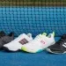 Padel sko på en padeltennis bane
