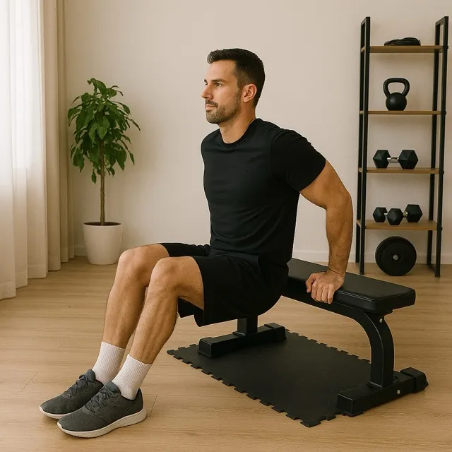 Dips på stol eller bænk (hjemmetræning)