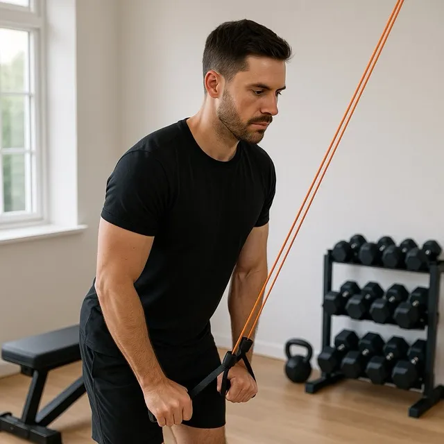 Elastik pushdowns (hjemmetræning med udstyr)