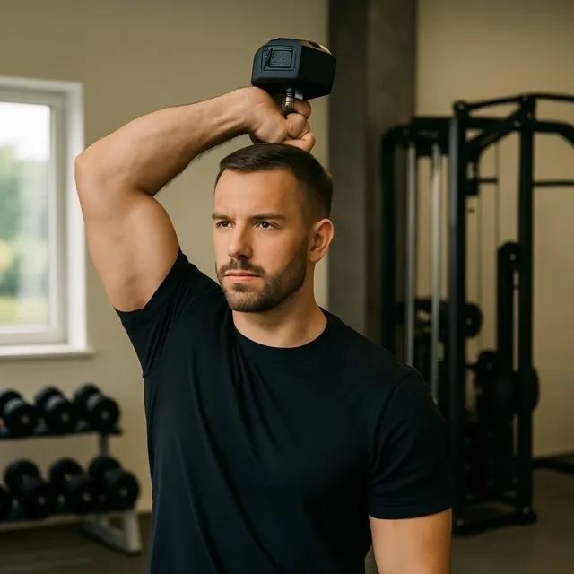 Overhead triceps extension (kabel eller håndvægt)